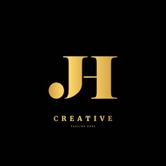 Initial letter JH logotype. Monogram logo design template. Minimalis logo concept for business and company.