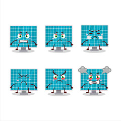 Solar panel cartoon character with various angry expressions
