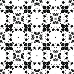Black and white texture. Abstract seamless geometric pattern.