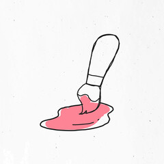 Paint brush with pink color