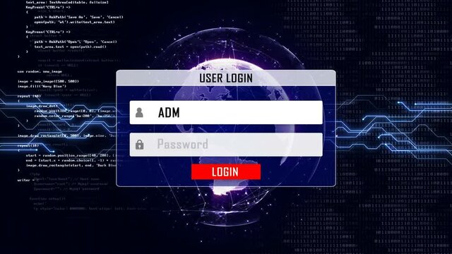 COMPUTER HACKED and Earth Connections Network, Animation, Background, Loop, 4k
