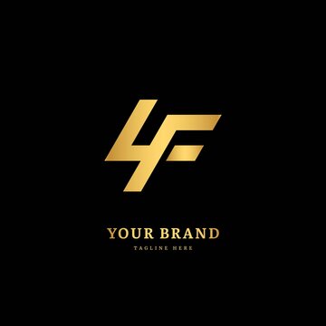 Initial letter LF with striped line. Luxury minimalist  logo design concept, fit for company and business.