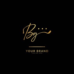 Initial letter BG. Monogram signature logo design template. Minimalis logo concept for business and company.