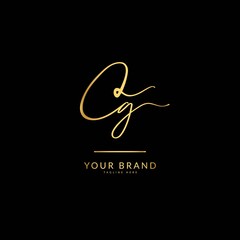 Initial letter CG. Monogram signature logo design template. Minimalis logo concept for business and company.