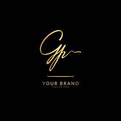 Initial letter GP. Monogram signature logo design template. Minimalis logo concept for business and company.