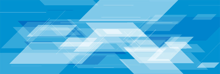 Blue hi-tech geometric abstract modern banner design. Sci-fi vector background