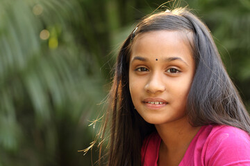 Beautiful Indian teen girl portrait.