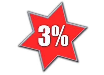 3 Percent off 3d Sign on White Background, Special Offer 3% Discount Tag, Sale Up to 3 Percent Off,big offer, Sale, Special Offer Label, Sticker, Tag, Banner, Advertising, offer Icon
