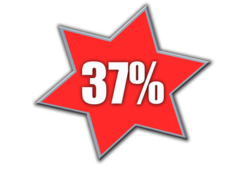 37 Percent off 3d Sign on White Background, Special Offer 37% Discount Tag, Sale Up to 37 Percent Off,big offer, Sale, Special Offer Label, Sticker, Tag, Banner, Advertising, offer Icon