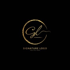 Initial letter Gh. Monogram signature logo design template. Minimalis logo concept for business and company.
