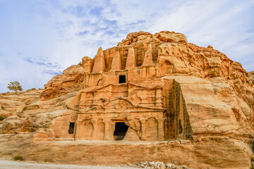 Jordan, Petra's Obelisk Tomb and Bab As-Siq Triclinium. 