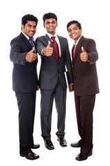 A Successful Indian business team showing thumb's up.
