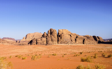 Jordan, Wadi Rum, beautiful desert Landscape.