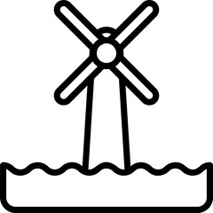 Line icon for wind energy