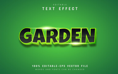 Naklejka premium Garden text, green gradient style text effect