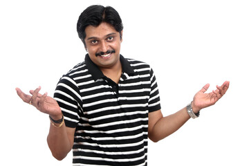 Fototapeta premium Happy Indian young man posing to the camera.