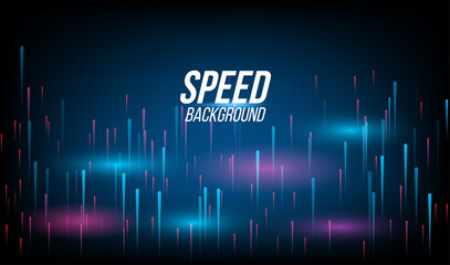 Abstract background technology high speed racing for sports of long exposure light on black background.Science geometric shape modern elegant design.Vector illustration.