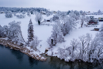  deep snowy lakeshore
