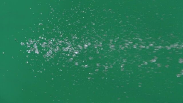 Slow Motion Of Abstract Fountain Water Over Green Screen Chroma Key Background