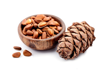Pine cones and pine seed nuts