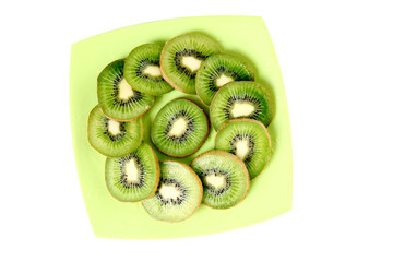 slices of kiwi on plate.