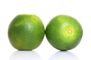 Fresh ripe lime Isolated on white background
