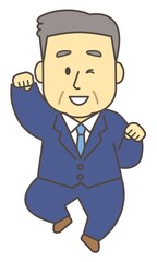 会社員・シニア・男性・ジャンプ