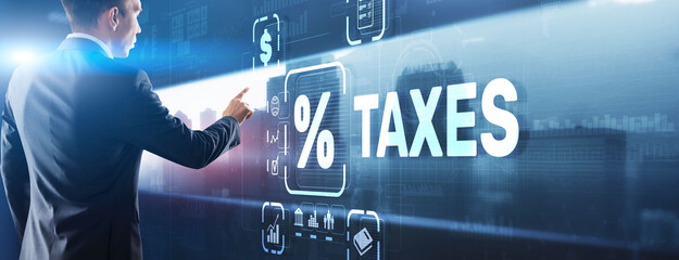 Concept of taxes paid by individuals and corporations such as VAT, income tax and property tax....