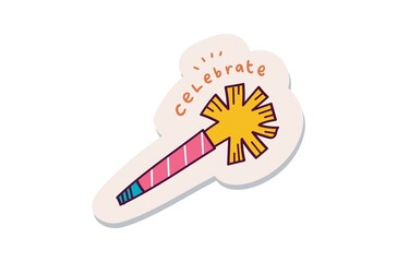 Paper party trumpet sticker design