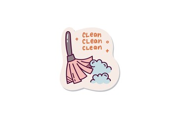 Cute duster doodle sticker design