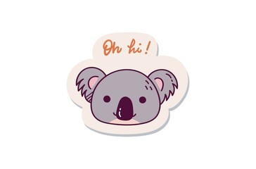 Cute cartoon koala sticker design © mhatzapa
