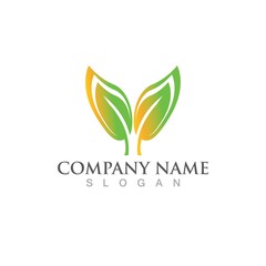 Logos of green Tree leaf ecology