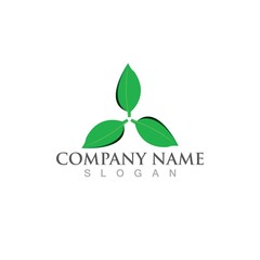 Logos of green Tree leaf ecology