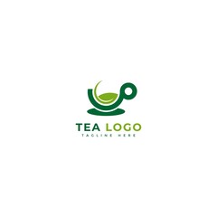 Fototapeta na wymiar Tea logotype. Minimalist tea drinks logo concept, fit for cafe, restaurant, packaging and natural drinks. Illustration vector logo.