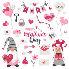 Valentine's Day items and gnomes collection