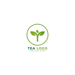 Tea logotype. Minimalist tea drinks logo concept, fit for cafe, restaurant, packaging and natural drinks. Illustration vector logo.