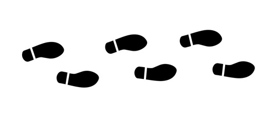 Footsteps, shoeprint icon isolated on white background. Vector illustration.