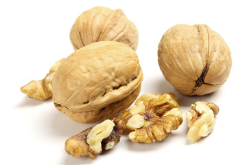 walnuts on a white