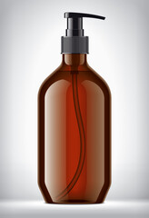 Dropper bottle on background. Transparent version. 