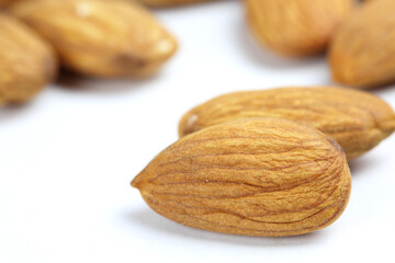 almonds on a white background