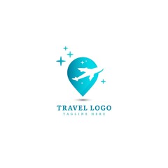 Travel logotype. Minimalist traveling logo concept, fit for adventure, vacation agency, tour business or traveling agent. Illustration vector logo.