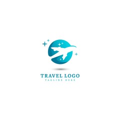 Travel logotype. Minimalist traveling logo concept, fit for adventure, vacation agency, tour business or traveling agent. Illustration vector logo.
