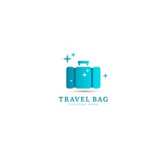 Travel bag logotype. Minimalist traveling logo concept, fit for adventure, vacation agency, tour business or traveling agent. Illustration vector logo.