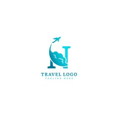 Initial letter N logotype. Minimalist traveling logo concept, fit for adventure, vacation agency, tour business or traveling agent. Illustration vector logo.