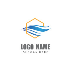 Water wave icon vector illustration design logo