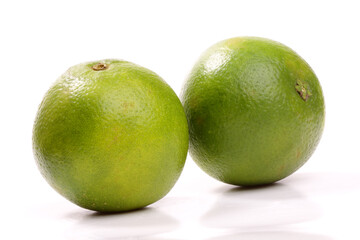 Fresh ripe lime Isolated on white background