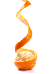 orange peel isolated on white