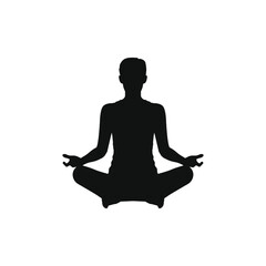 Yoga or meditation icon flat style isolated on white background. Vector illustration