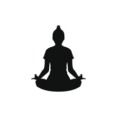 Yoga or meditation icon flat style isolated on white background. Vector illustration