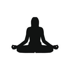 Yoga or meditation icon flat style isolated on white background. Vector illustration